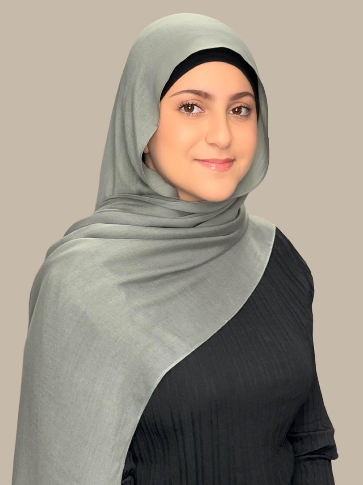 Modish Girl Cotton Modal Hijab-Slate Green