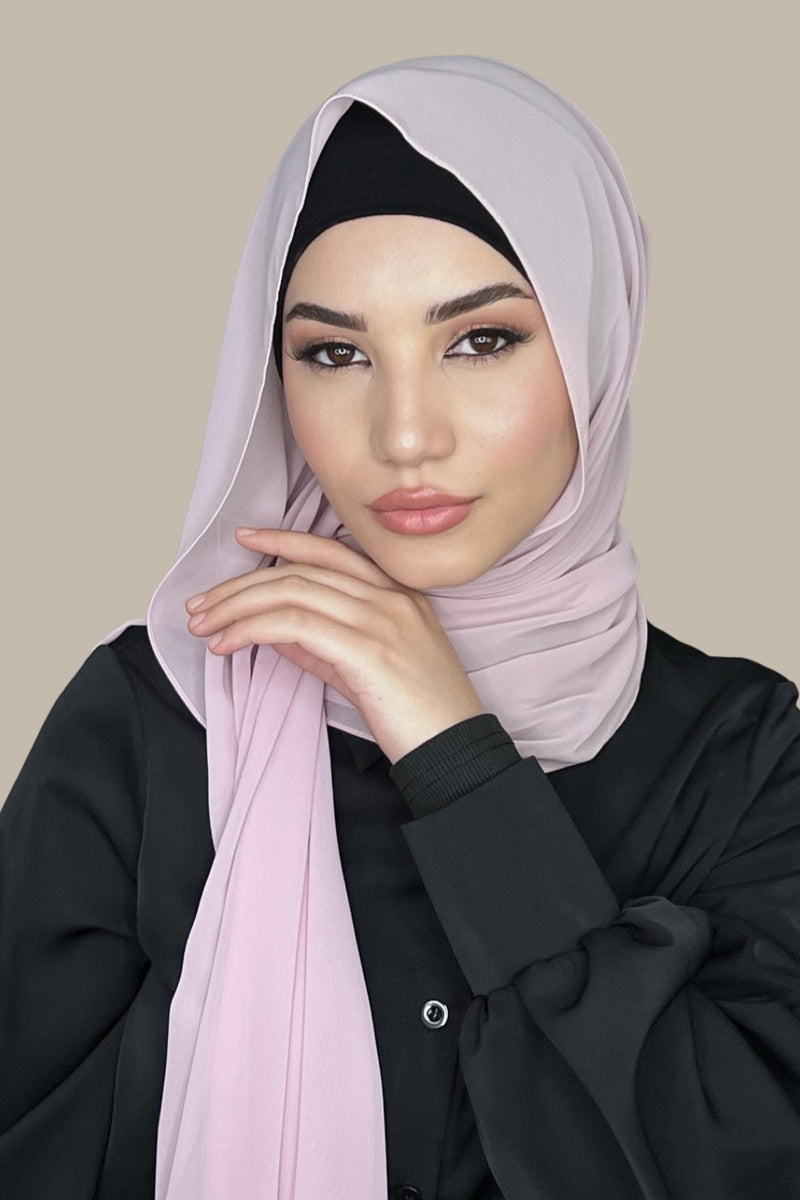 Luxury Chiffon Hijab-Rose Gold