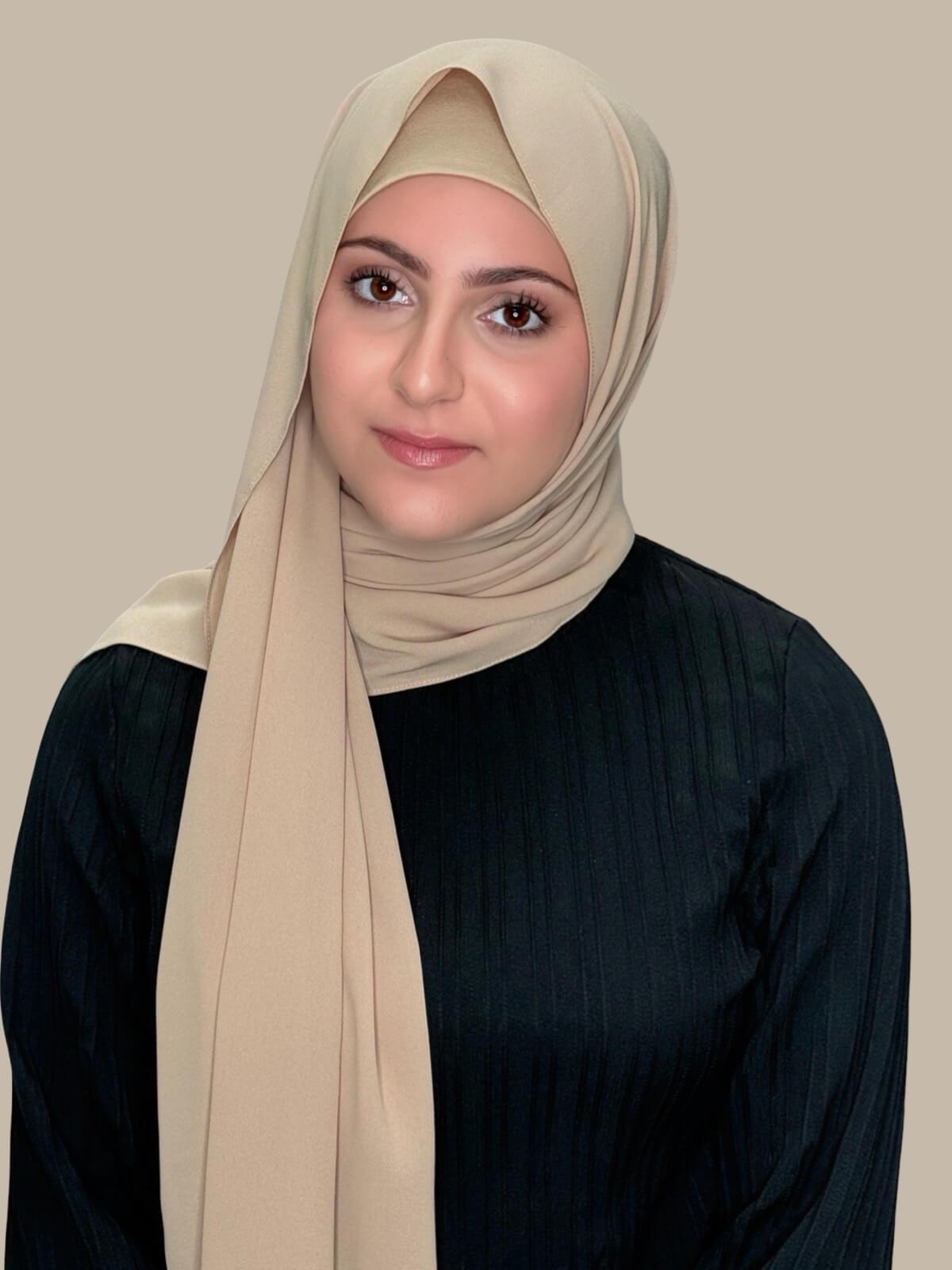 Modish Girl Matching Chiffon Hijab Set-Desert