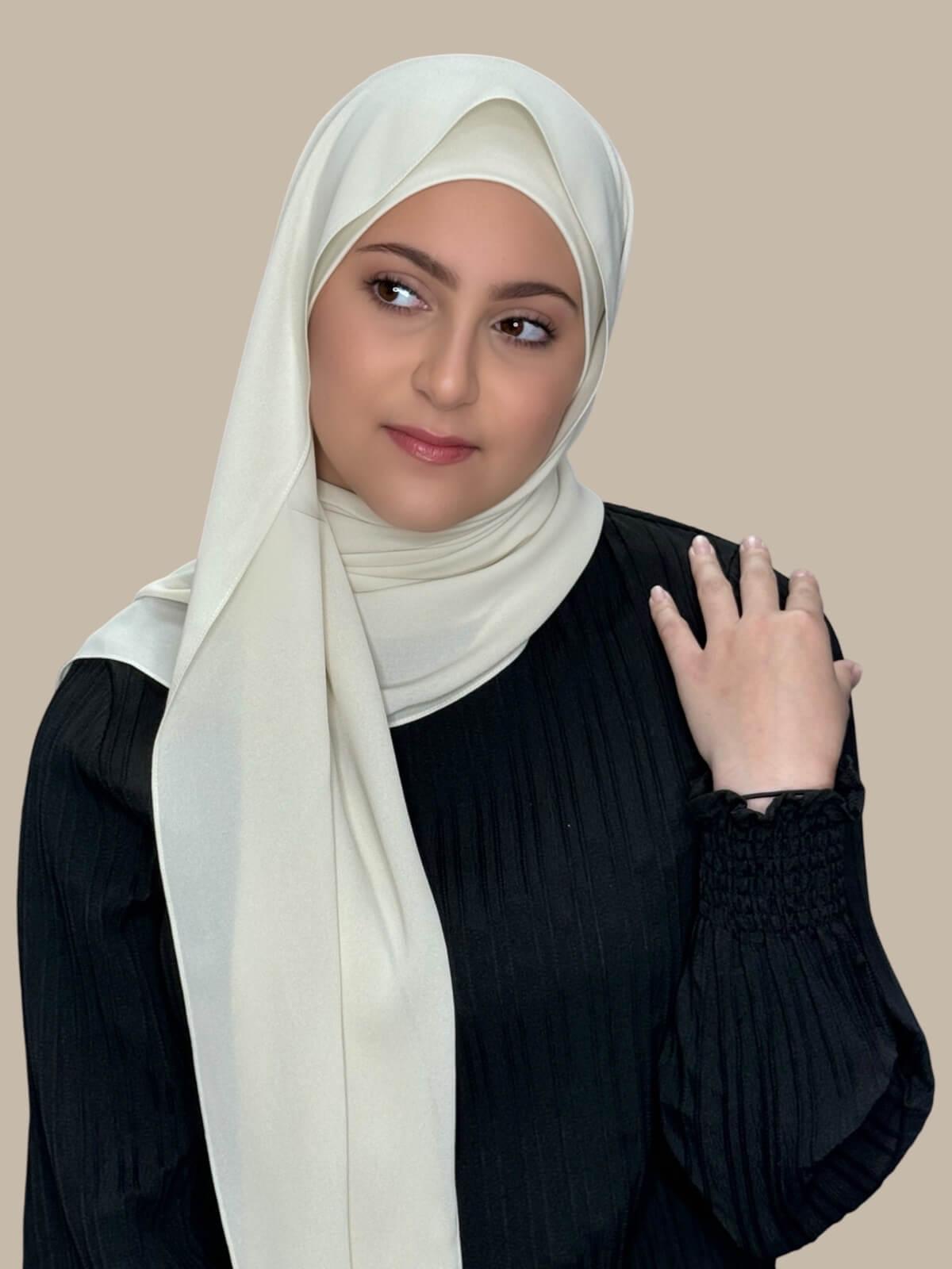 Modish Girl Matching Chiffon Hijab Set-Royal Beige
