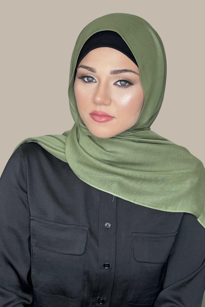 Cotton Modal Hijab-Olive