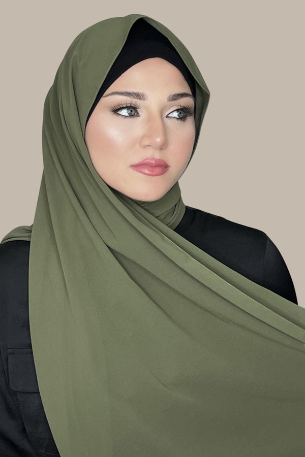 Classic Chiffon Hijab-Dusty Olive