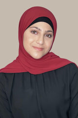 Modish Girl Luxury Chiffon Hijab-Blood Red