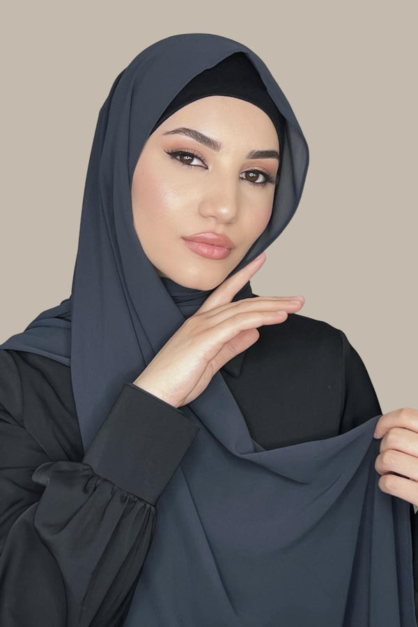 Luxury Chiffon Hijab-Shadow Grey