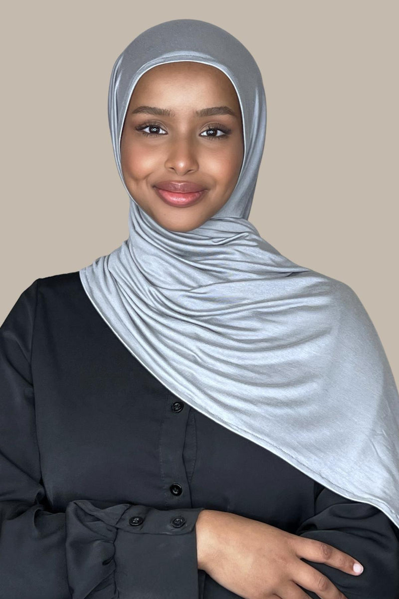 Instant Premium Jersey Hijab-Chic Grey