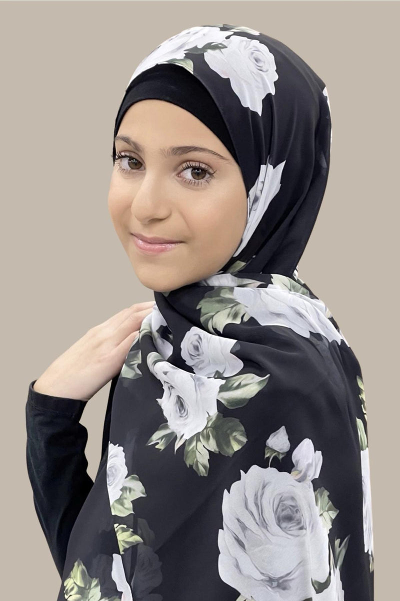 Modish Girl Hijab-Frosted Rosette