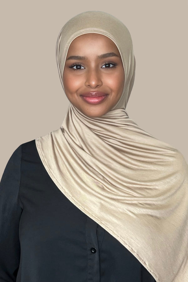 Pre-Sewn Jersey Hijab-Oak