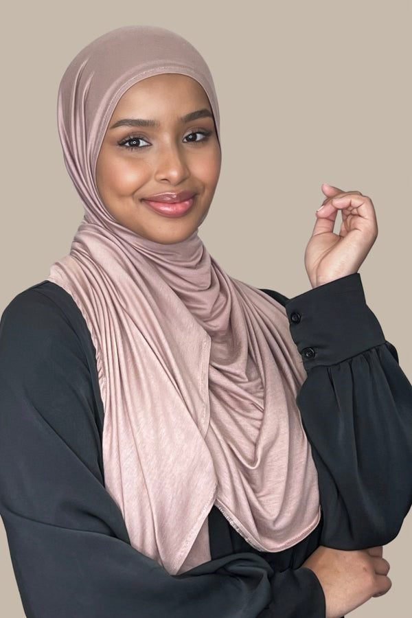 Pre-Sewn Jersey Hijab-Pale Taupe
