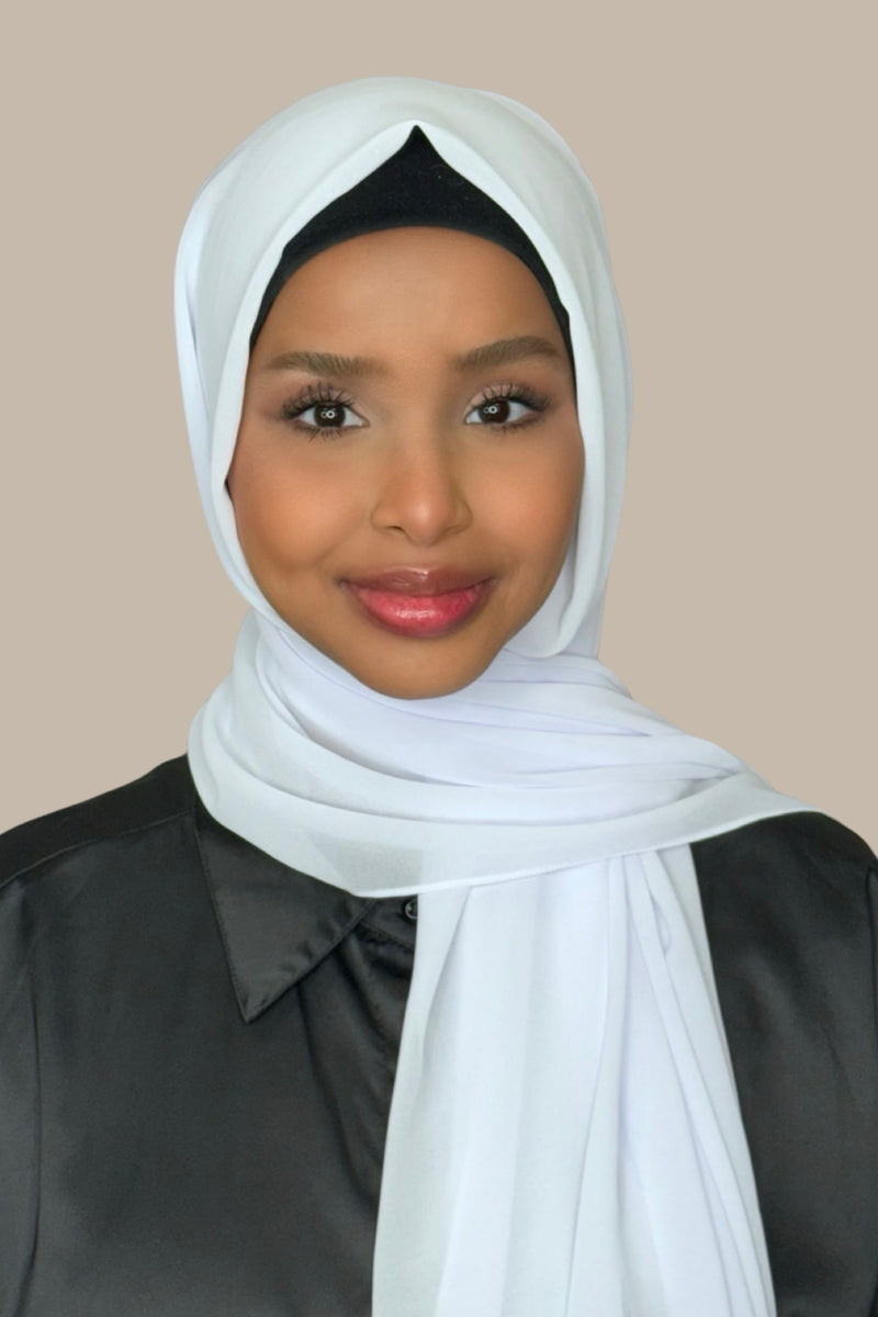 Classic Chiffon Hijab-Ice White