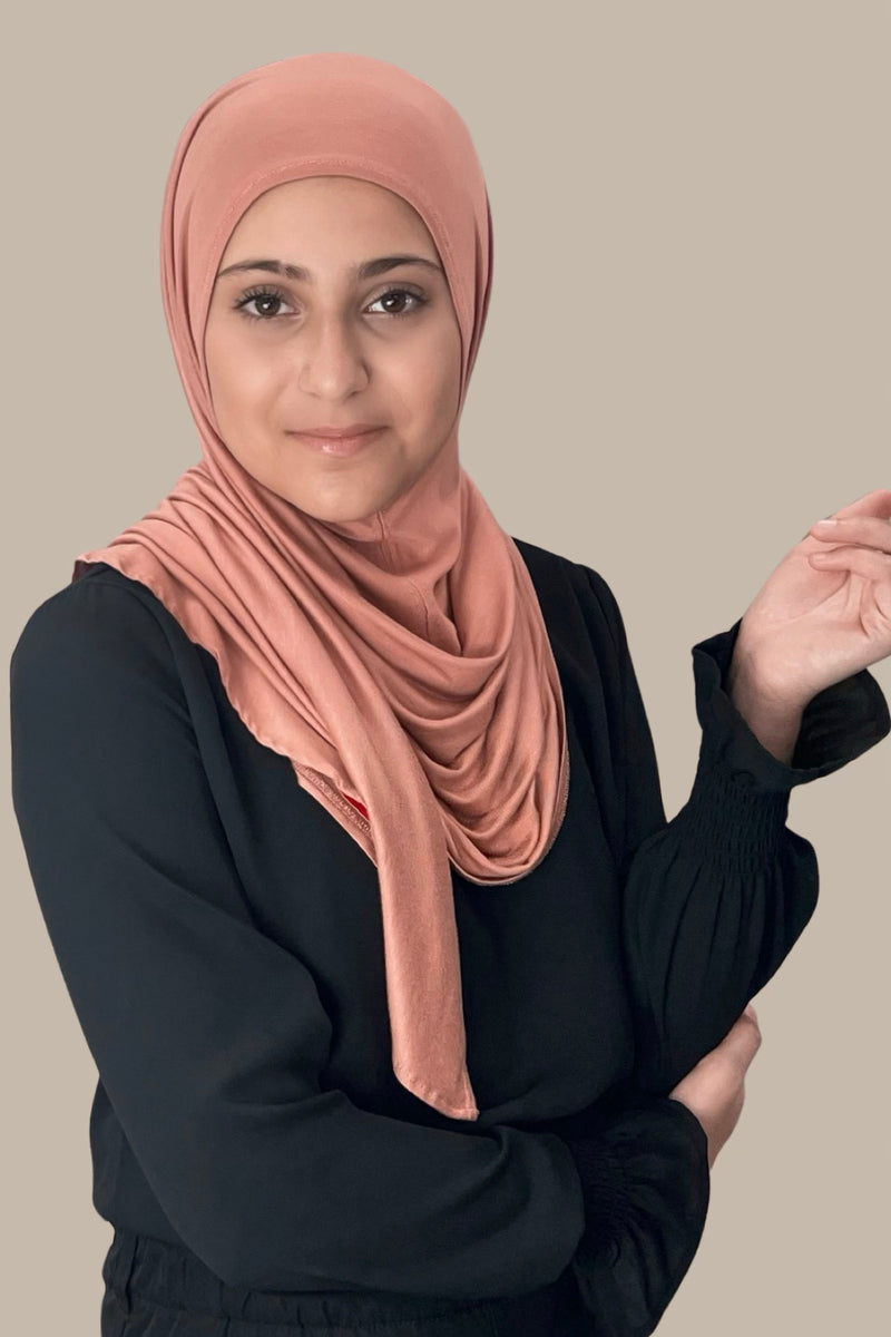 Modish Girl Pre-Sewn Jersey Hijab-Wood Rose