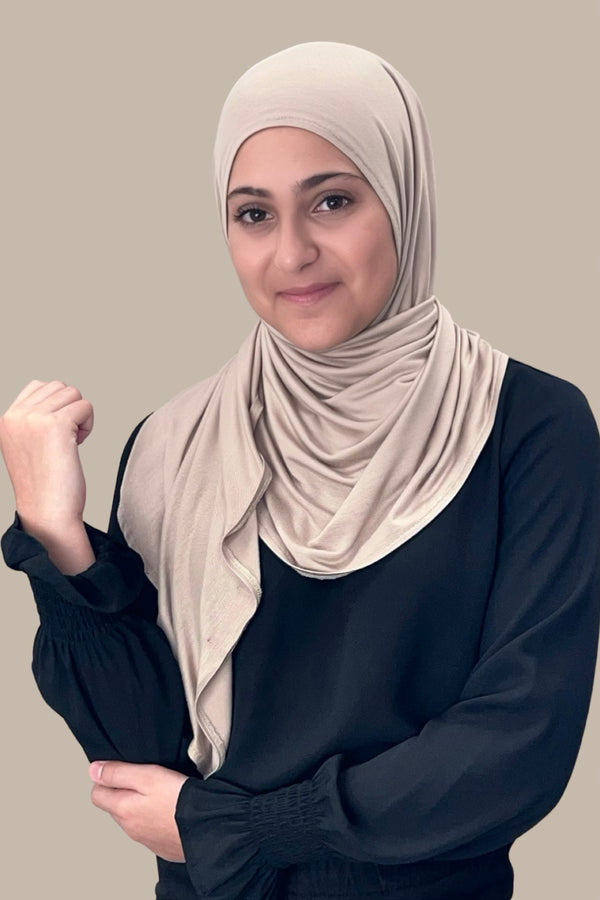 Modish Girl Pre-Sewn Jersey Hijab-Vanilla