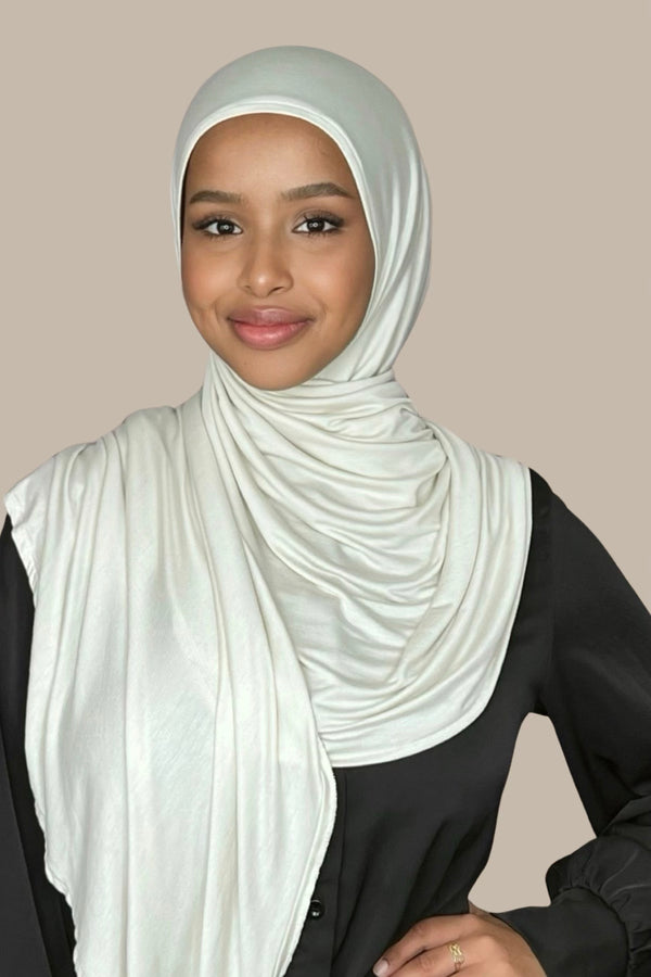 Pre-Sewn Jersey Hijab-Ivory