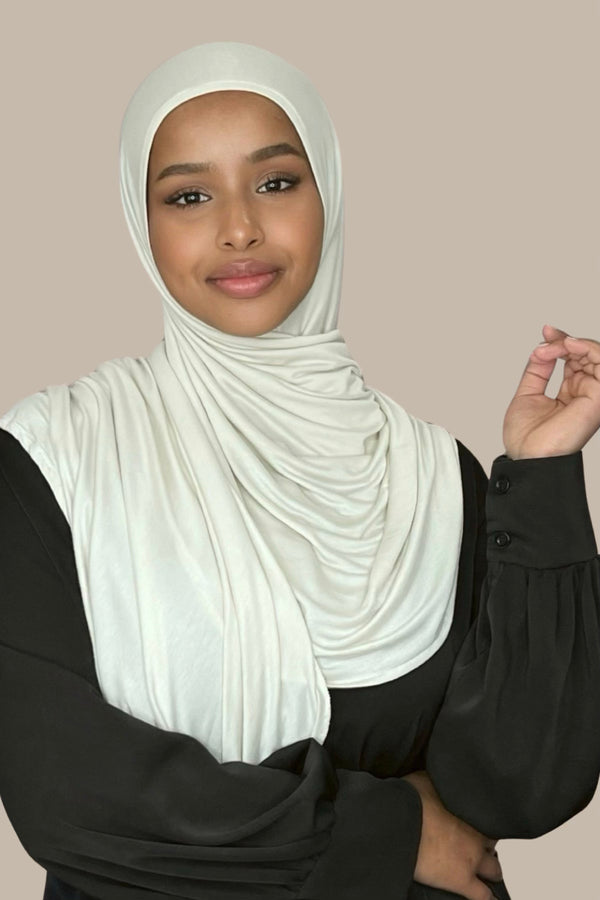 Pre-Sewn Jersey Hijab-Ivory