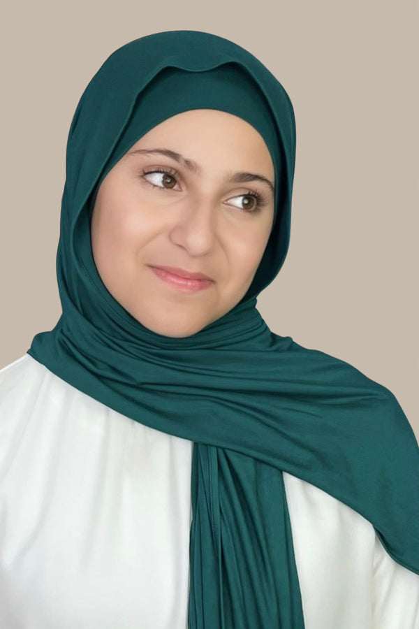 Modish Girl Premium Jersey Hijab-Pine Green