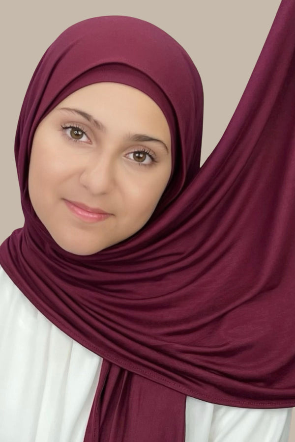 Modish Girl Premium Jersey Hijab-Burgundy