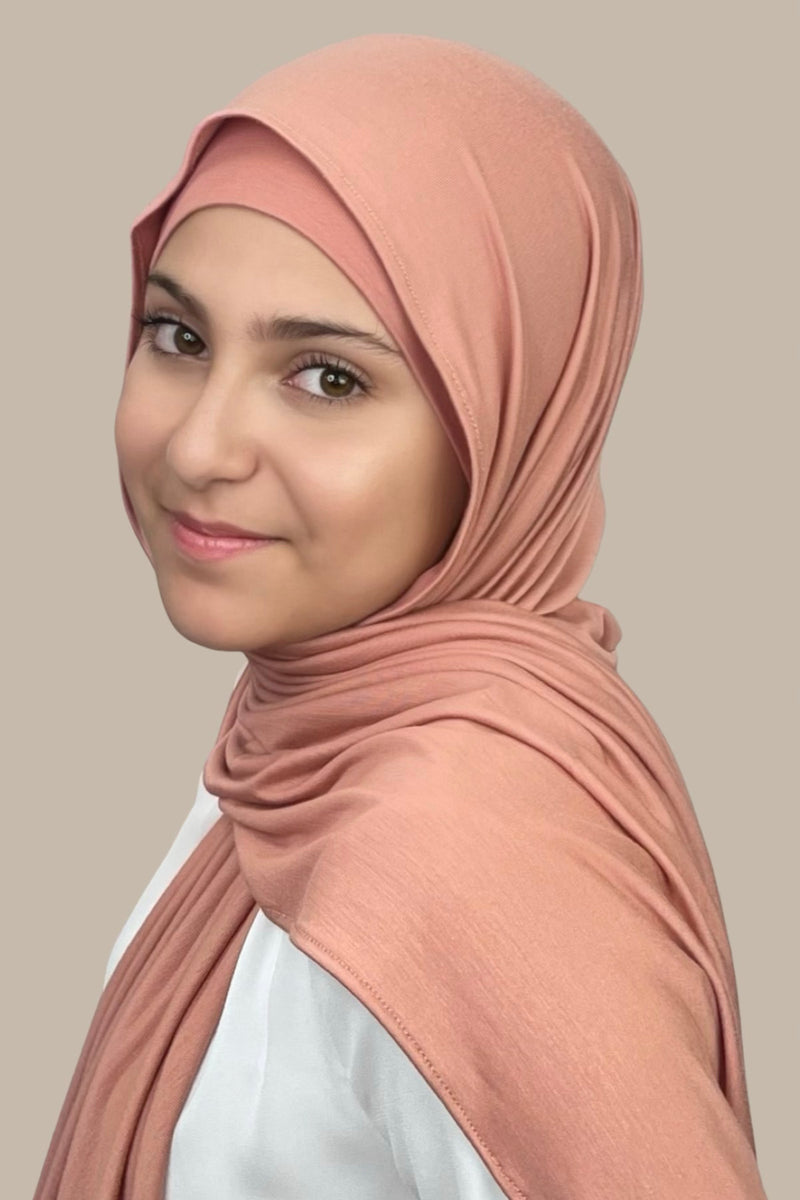 Modish Girl Premium Jersey Hijab-Wood Rose