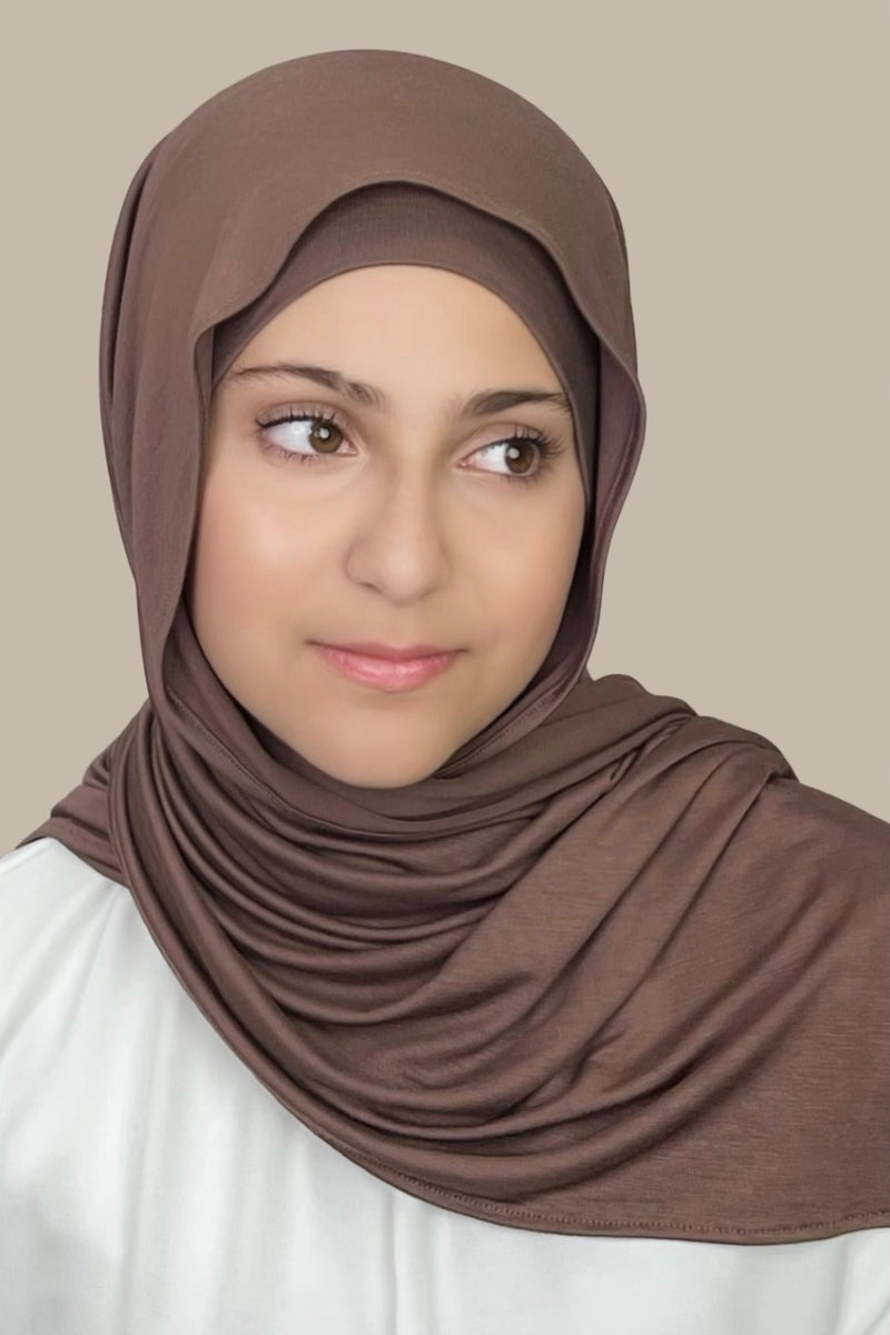 Modish Girl Premium Jersey Hijab-Mocha Brown