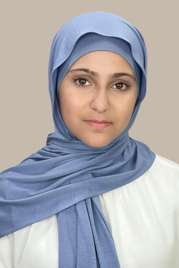 Modish Girl Premium Jersey Hijab-Blue Grey