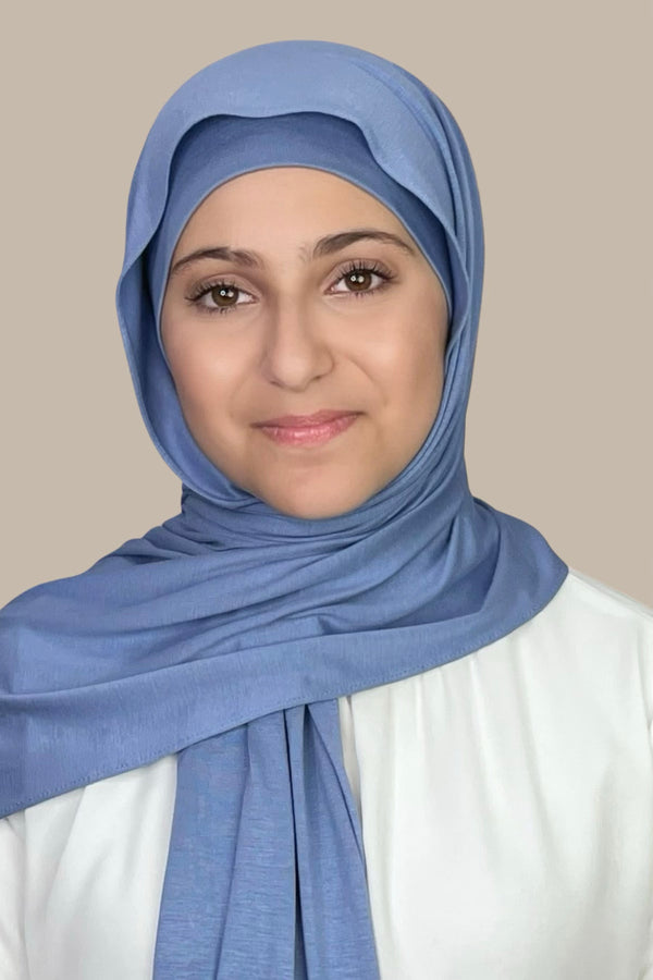 Modish Girl Premium Jersey Hijab-Blue Grey