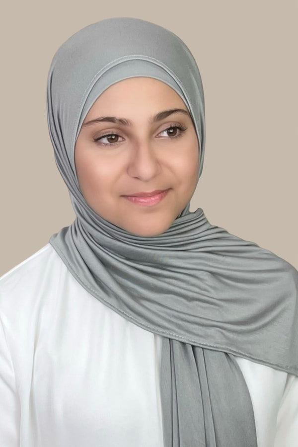 Modish Girl Premium Jersey Hijab-Stone Green