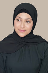 Modish Girl Luxury Chiffon Hijab-Black