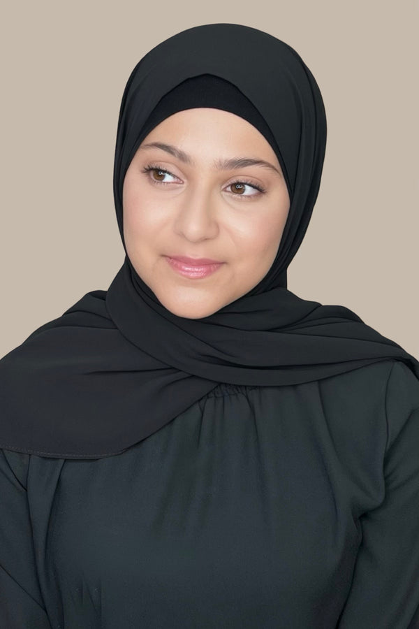 Modish Girl Luxury Chiffon Hijab-Black