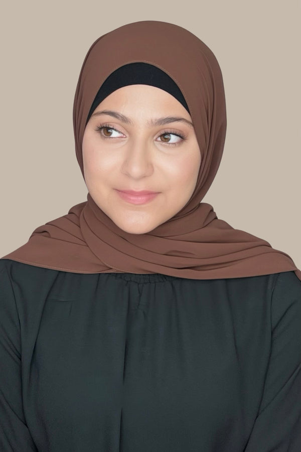 Modish Girl Luxury Chiffon Hijab-Brunette