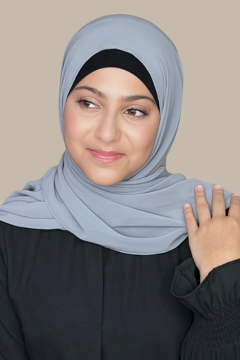Modish Girl luxury chiffon Hijab-Gravity Grey