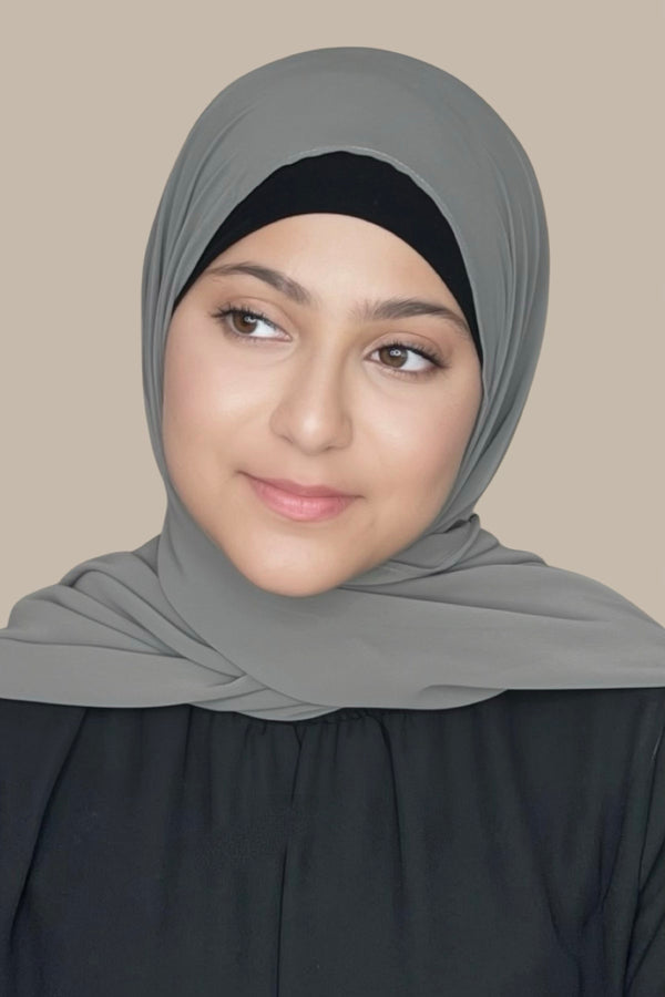 Modish Girl Luxury Chiffon Hijab-Frost Grey