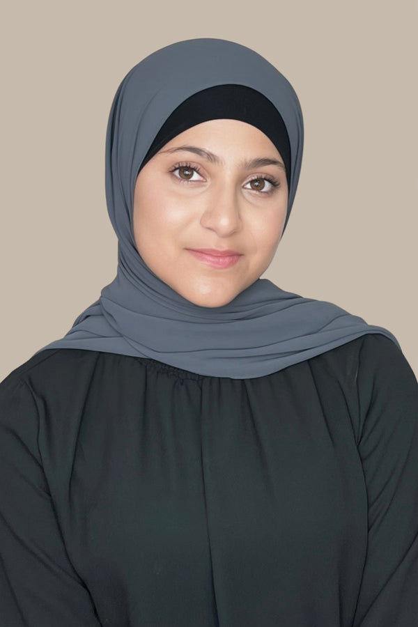 Modish Girl Luxury Chiffon Hijab-Pebble Grey
