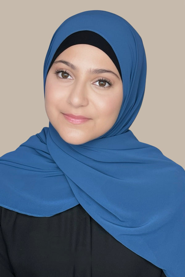 Modish Girl Luxury Chiffon Hijab-Blue Jay (FINAL SALE)