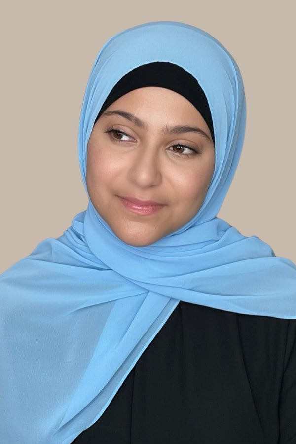 Modish Girl Luxury Chiffon Hijab-Arctic Blue