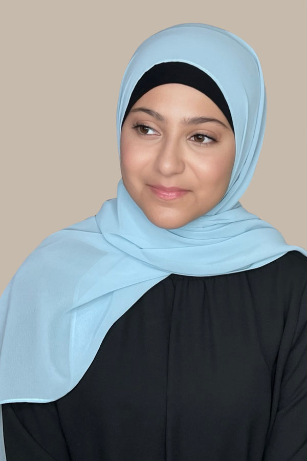 Modish Girl Luxury Chiffon Hijab-Powder Blue (FINAL SALE)