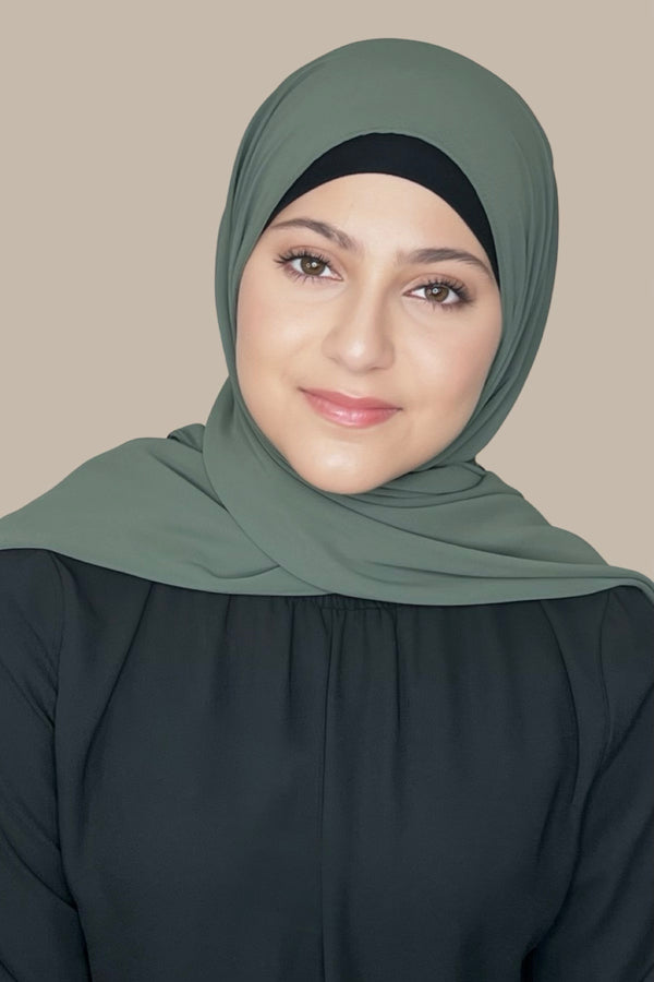 Modish Girl Luxury Chiffon Hijab-Army Green