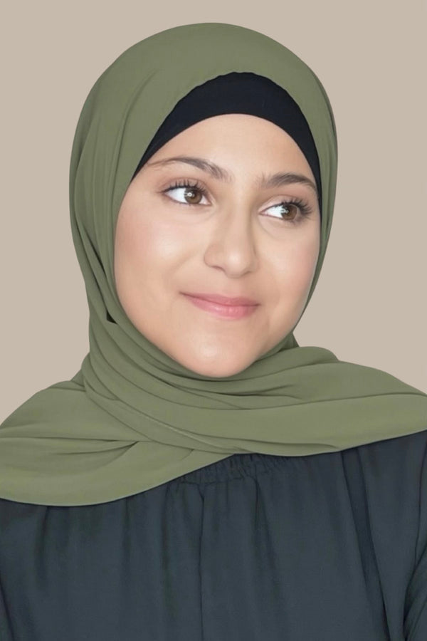 Modish Girl Luxury Chiffon Hijab-Seaweed Green (FINAL SALE)