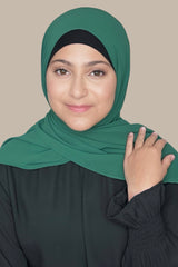 Modish Girl Luxury Chiffon Hijab-Emerald Green