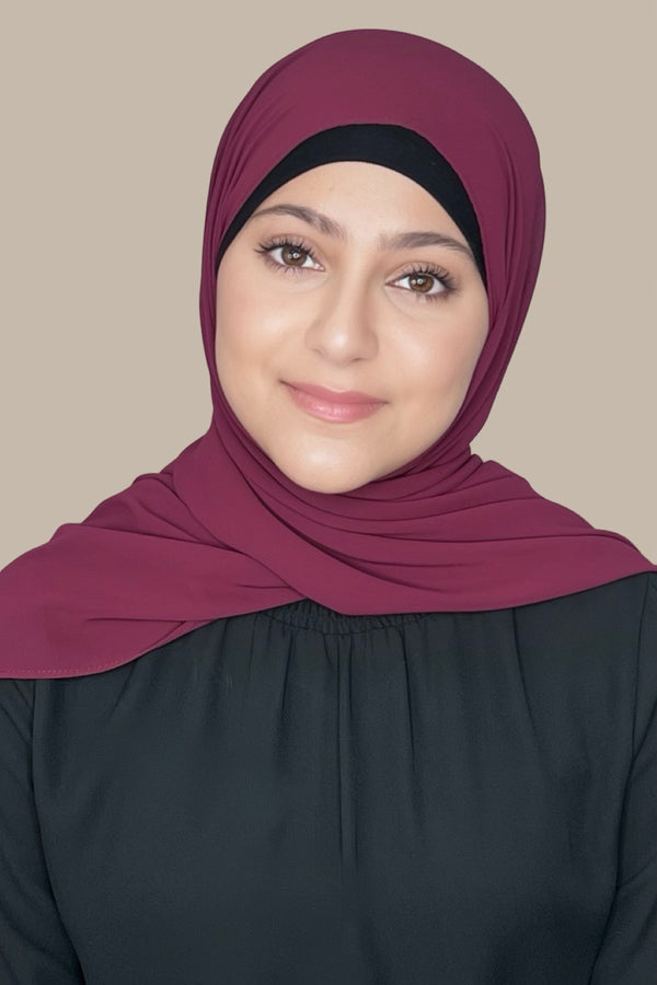 Modish Girl Luxury Chiffon Hijab-Wine (FINAL SALE)