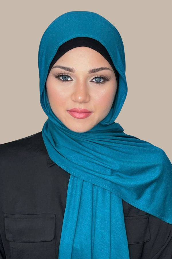Classic Jersey Hijab-Peacock