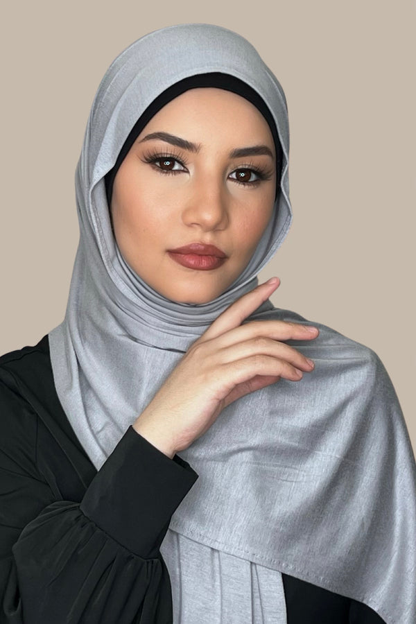 Classic Jersey Hijab-Steel Gray