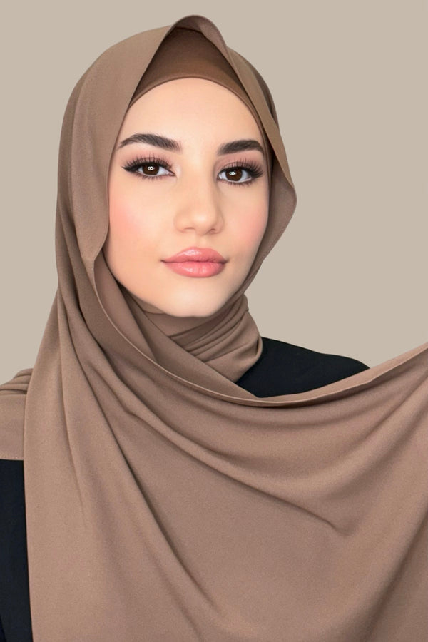 Matching Chiffon Hijab Set-Cinnamon