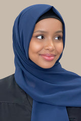 Classic Chiffon Hijab-Navy