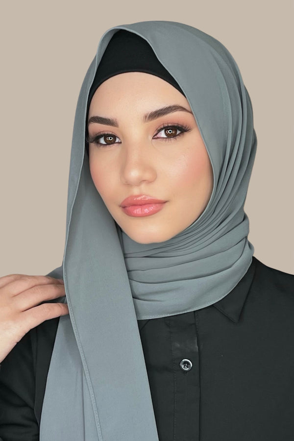 Classic Chiffon Hijab-Charcoal