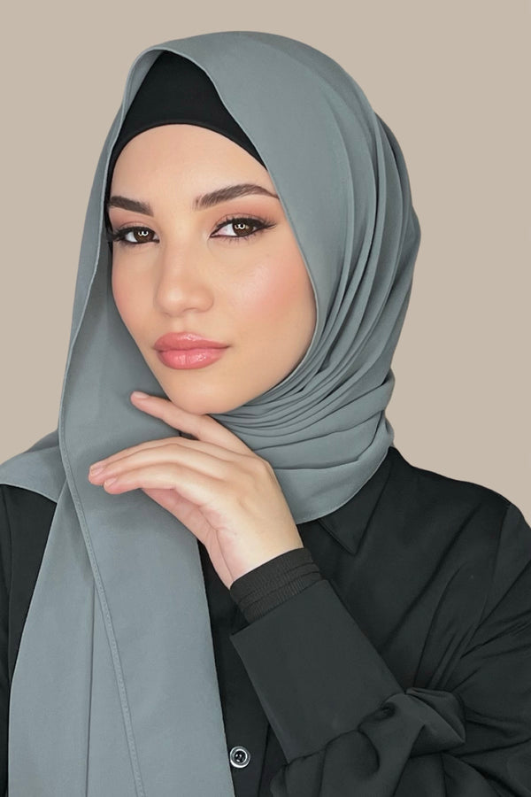 Classic Chiffon Hijab-Charcoal
