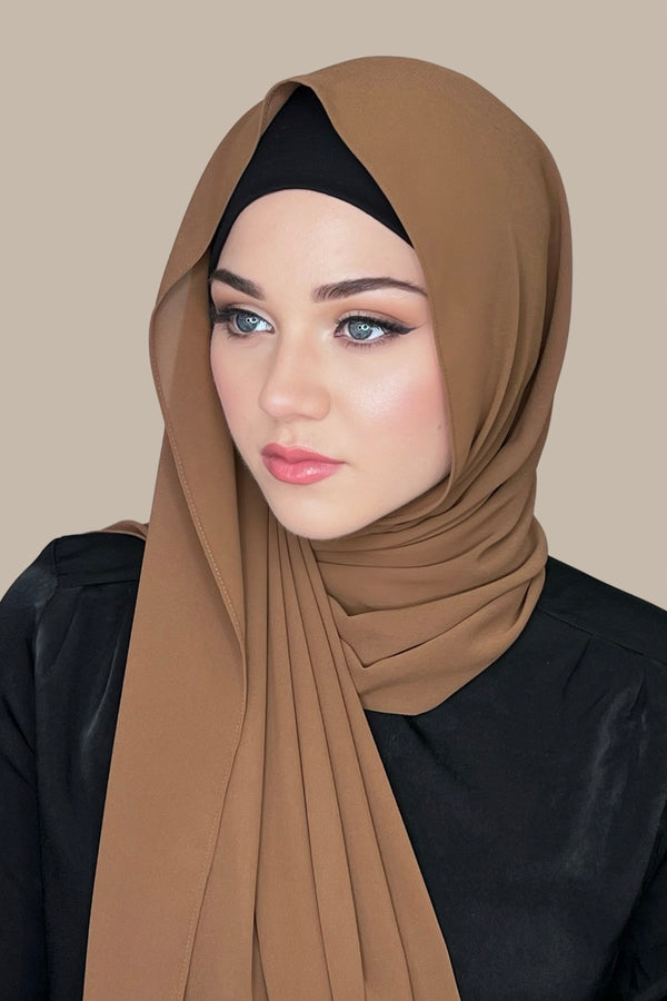 Classic Chiffon Hijab-Rust Brown
