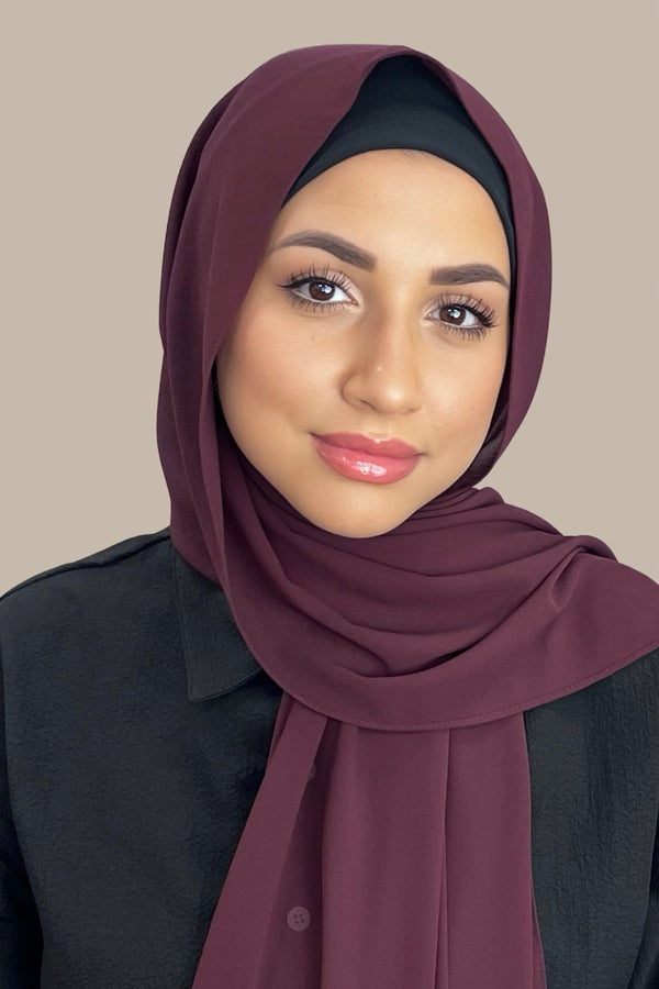 Classic Chiffon Hijab-Dark Mullberry