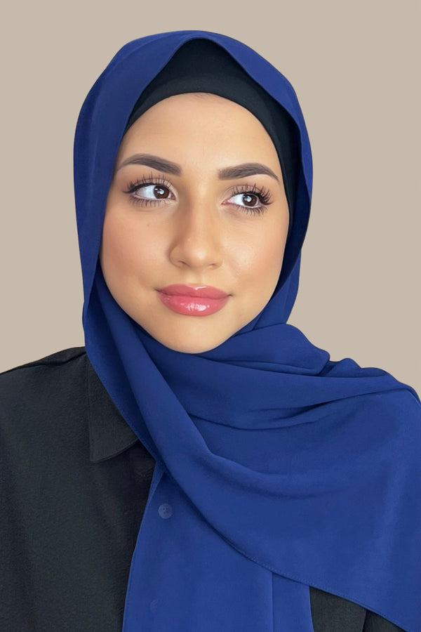 Classic Chiffon Hijab-Electric Blue