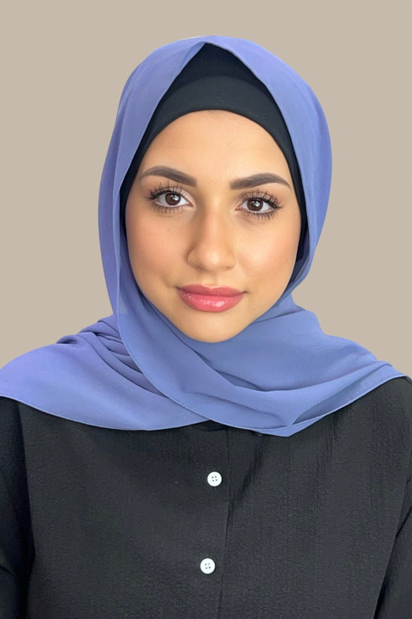 Classic Chiffon Hijab-Slate Blue (FINAL SALE)