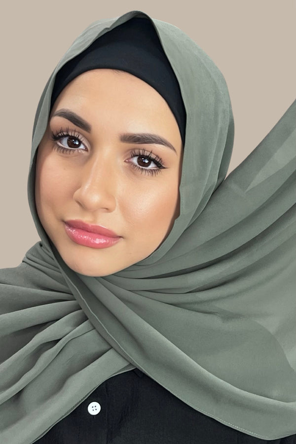 Classic Chiffon Hijab-Green Tea