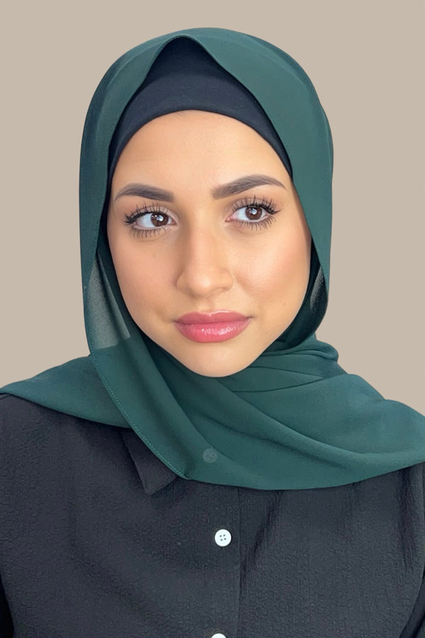 Classic Chiffon Hijab-Dark Green
