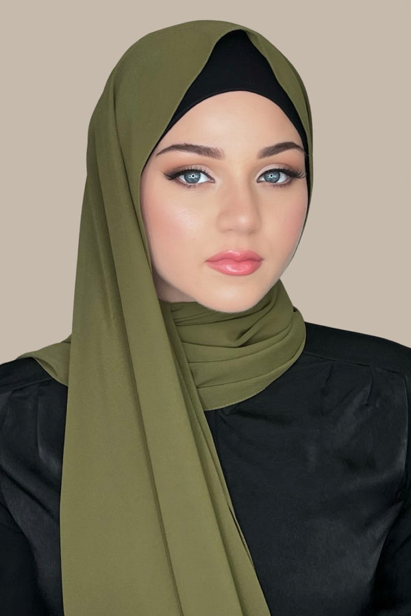 Classic Chiffon Hijab-Olive